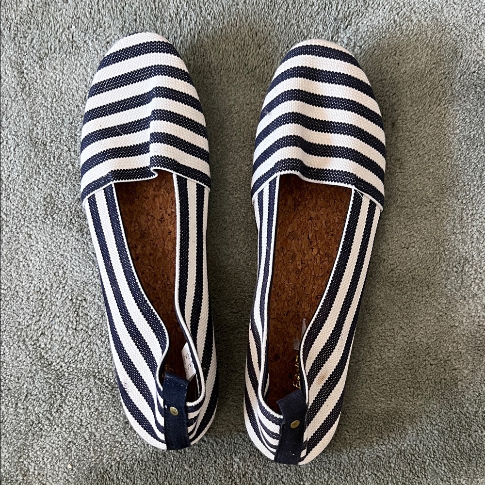 American Eagle Outfitters Navy and White Striped Flats